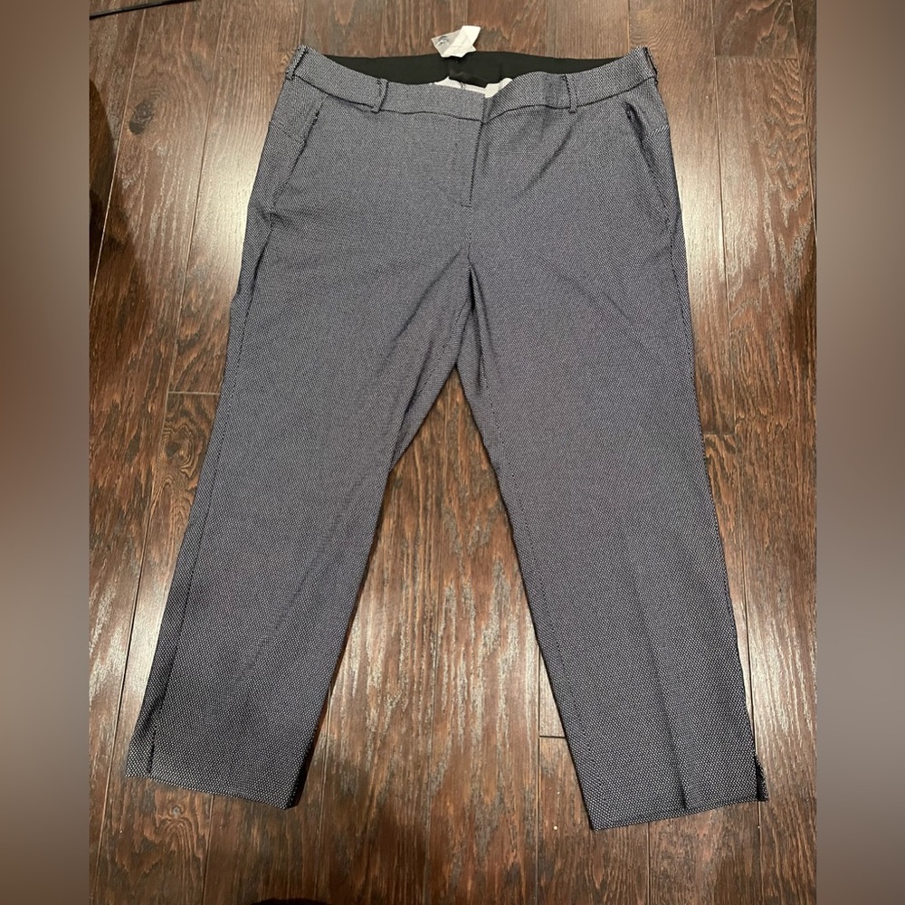 LANE BRYANT Navy Check Pattern Slacks Size 24 New Career